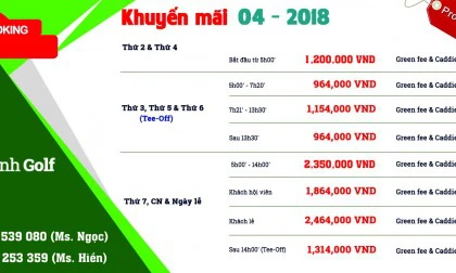 [Khuyến mại - PROMOTION] đặt sân golf - Đặt teetimes tại Chi Linh Golf Club - Promotion April - Golf Booking