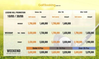 [PROMOTION - LEGEND HILL] Cập nhật khuyến mại tháng 5 và 6 sân golf LEGEND HILL