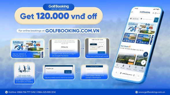 Tips for booking golf courses cheaply: Save 120,000 VND per booking.